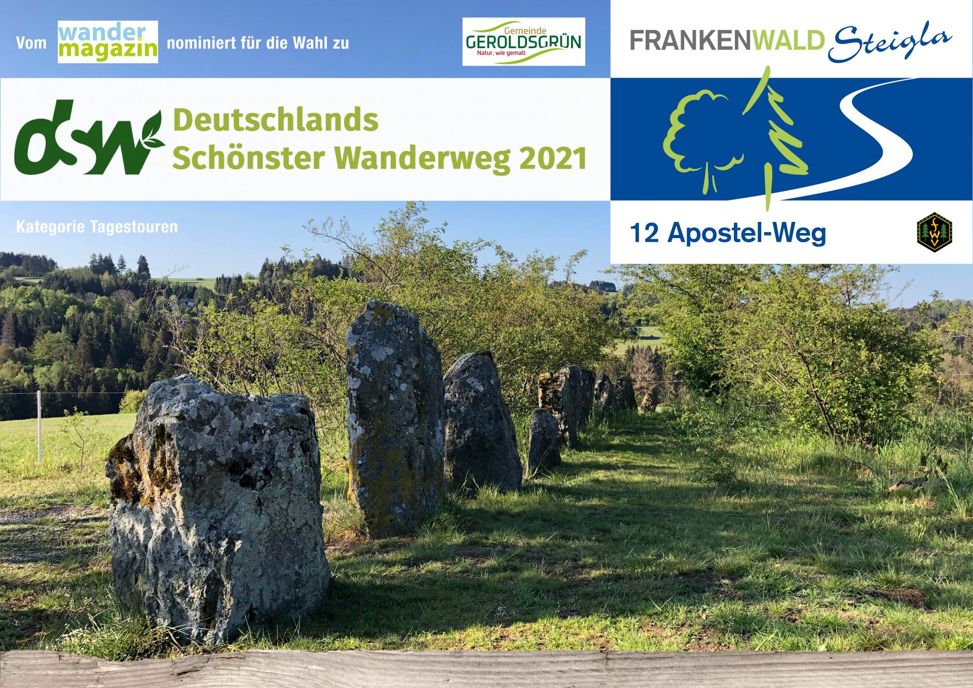 FrankenwaldSteigla 12-Apostel-Weg für Wahl "Duteschlands Schönster Wanderweg" nominiert